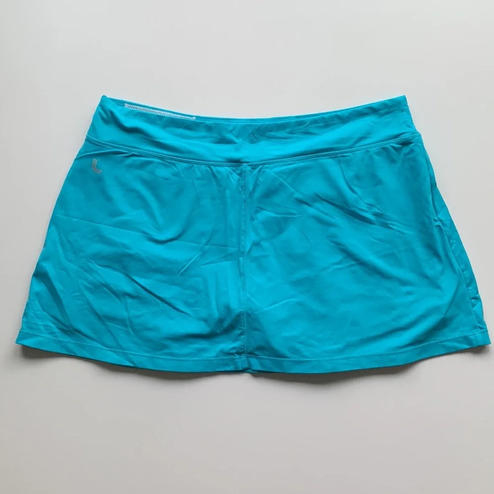 Lole Aqua Blue Tennis Pickle ball Skirt with Shorts Size large